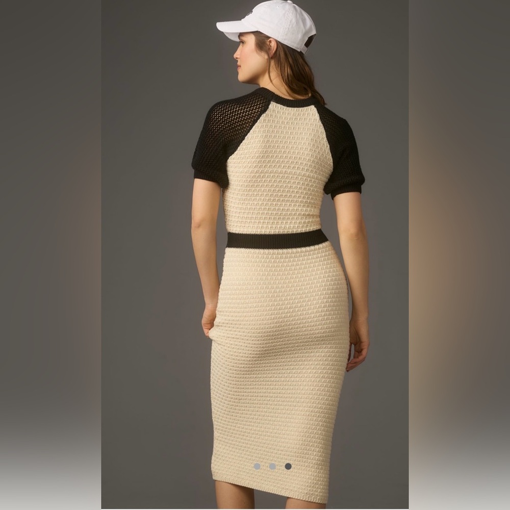 Daily Practice by Anthropologie Black and Cream Knit dress (L) NWT - Picture 3 of 7